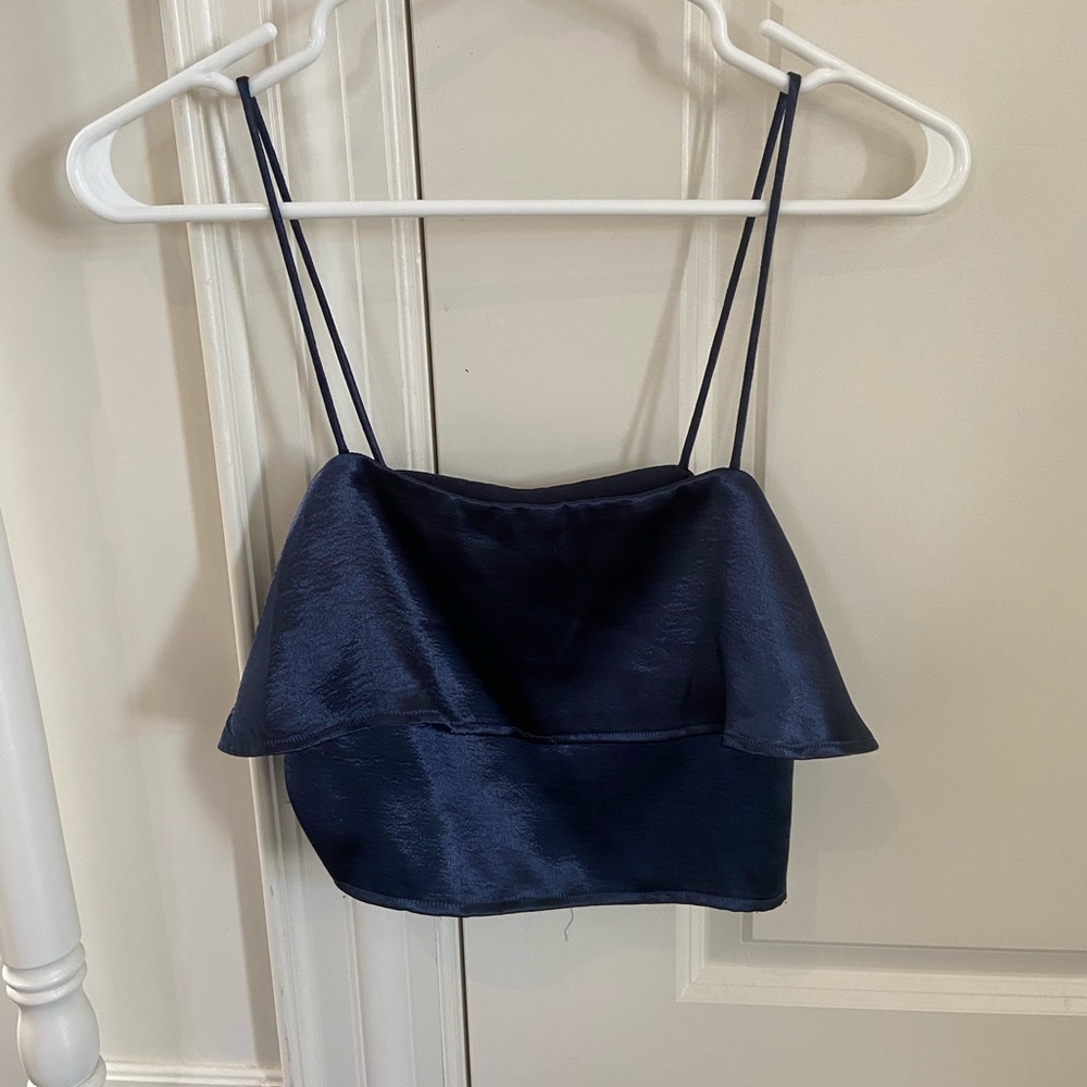 Urban outfitters cropped ruffle blouse